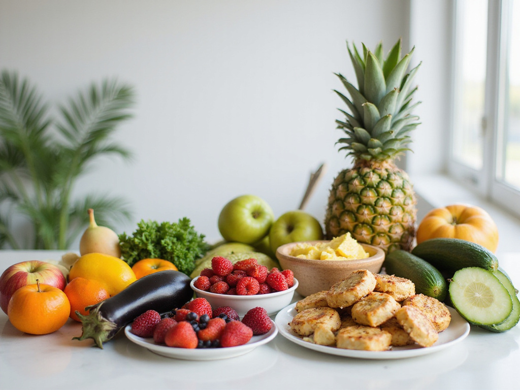 Healthy living with potassium-free diet foods in a modern kitchen