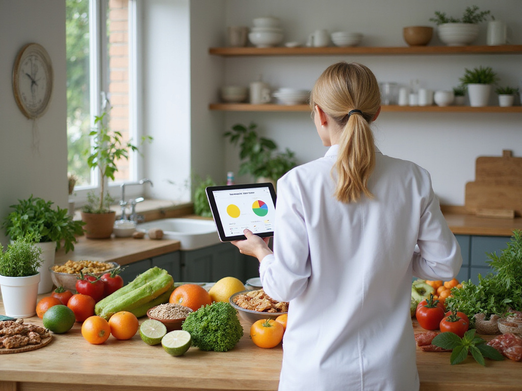 Healthy liver diet preparation in a modern kitchen