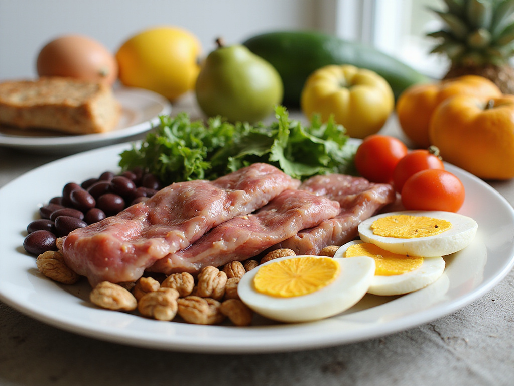 High-protein balanced meal for a דיאטה עשירה בחלבון lifestyle
