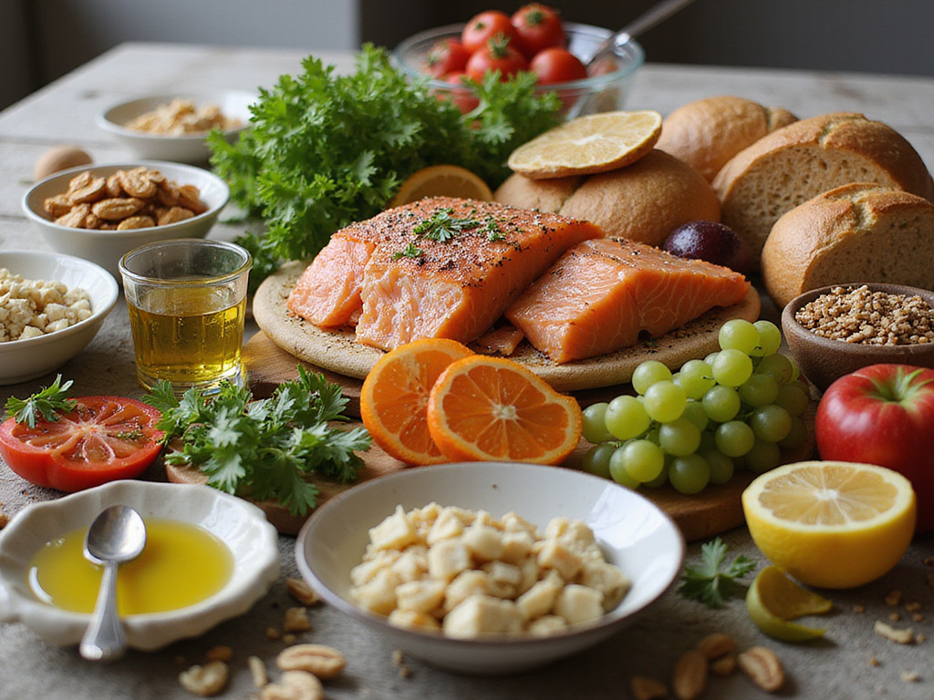 Hebrew inspired weekly diet with fresh produce and lean proteins