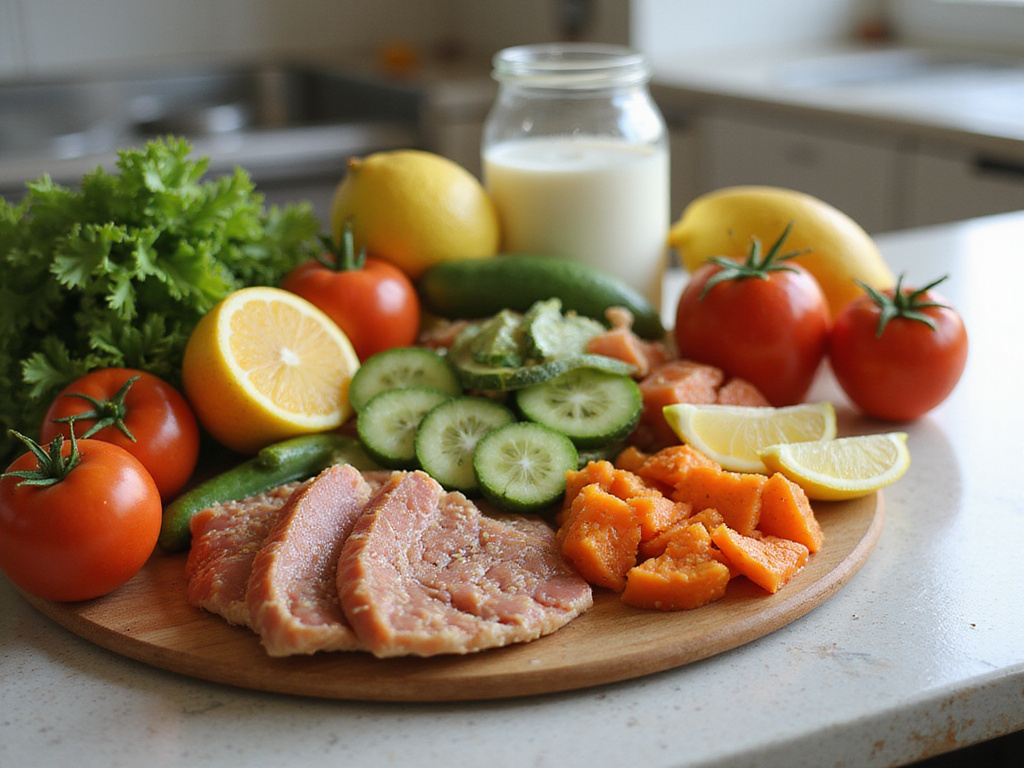 Fresh produce and lean proteins for דיאטה שומרי משקל dieting